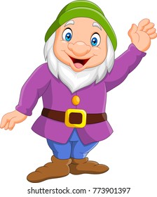 Happy cartoon dwarf