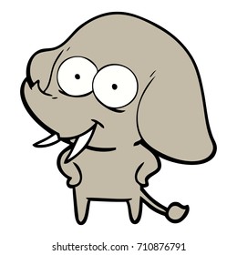 elefante de caricatura feliz