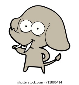 elefante de caricatura feliz