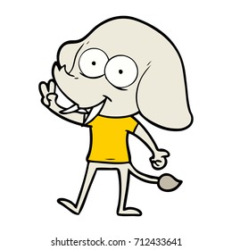 elefante de caricatura feliz