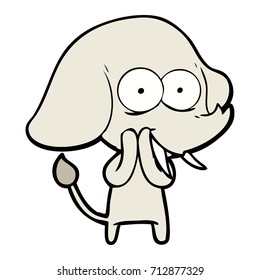 elefante de caricatura feliz