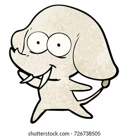 elefante de caricatura feliz