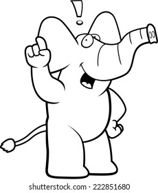 A happy cartoon elephant with an idea.