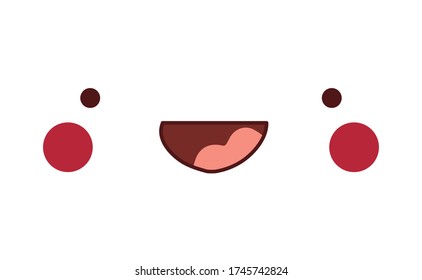 happy cartoon face with cheeks design, Kawaii cute expression character funny and emoticon theme Vector illustration