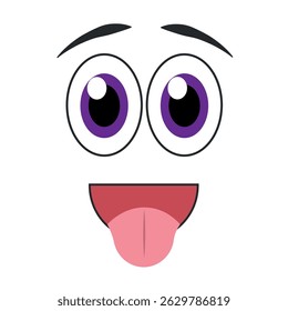 Feliz desenho animado face expressão. Ilustração vetorial