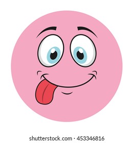 happy cartoon face icon, vector illustation character