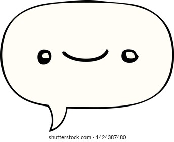 Happy Cartoon Gesicht mit Sprachblase