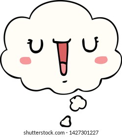 Happy Cartoon Gesicht mit Gedankenblase