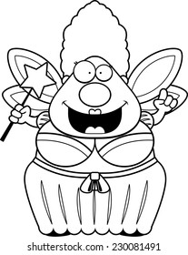 A happy cartoon fairy godmother with an idea.