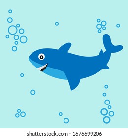 Happy cartoon fish for the sea. - Vector.