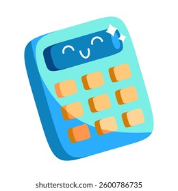 Happy Cartoon Flat Illustration Calculator