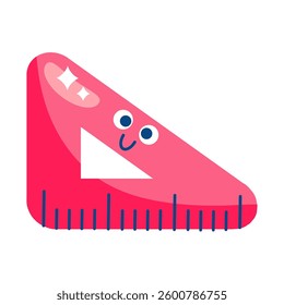 Happy Cartoon Flat Illustration Ruler