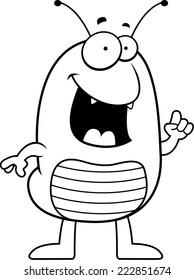 A happy cartoon flea with an idea.