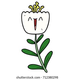flor de caricatura feliz