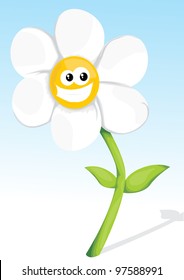 Happy cartoon flower