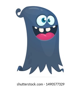 Happy cartoon flying monster. Vector illustration of funny alien