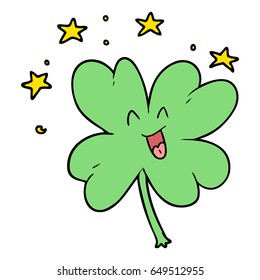 happy cartoon four leaf clover
