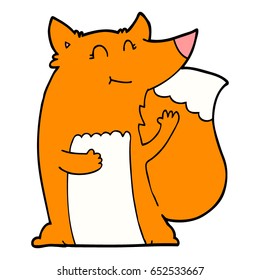 happy cartoon fox