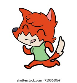happy cartoon fox