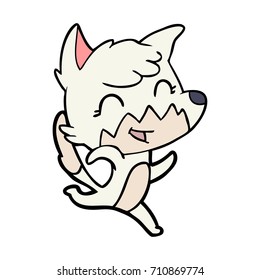 happy cartoon fox
