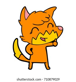 raposa de desenho animado feliz