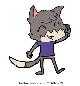 happy cartoon fox