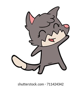 happy cartoon fox