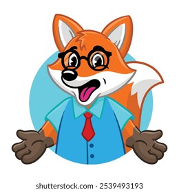 Happy Cartoon Fox Mascot Logo