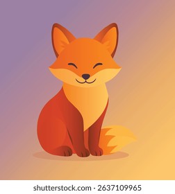 A Happy Cartoon Fox vector illustration