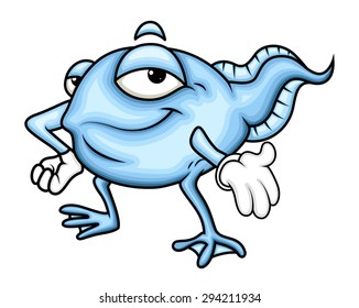 Happy Cartoon Frog Presenting