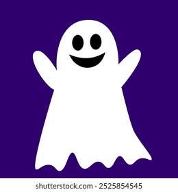 happy cartoon ghost . Happy Halloween. Cute cartoon spooky character. Vector illustration