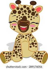 Happy cartoon giraffe.