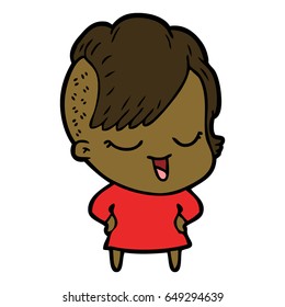happy cartoon girl