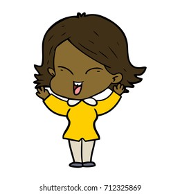 happy cartoon girl