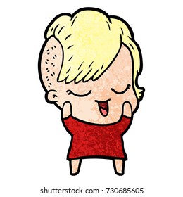 happy cartoon girl