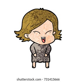 happy cartoon girl