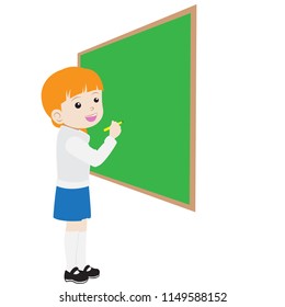 happy cartoon girl go back to school