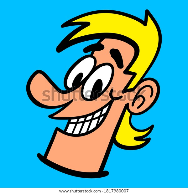 Happy Cartoon Guy Mullet Haircut Showing Stock Vector (Royalty Free ...