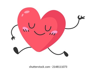 Happy Cartoon Heart. Vector illustration