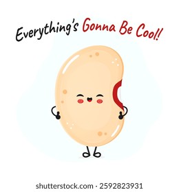 Happy Cartoon Kidney Bean Character. Playful Legume Illustration
