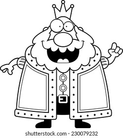 A happy cartoon king with an idea.