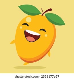 Feliz Desenho Animado Rindo Manga: Ilustração de personagem de fruta divertida e divertida
