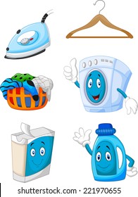 Happy cartoon laundry