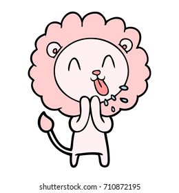león de caricatura feliz