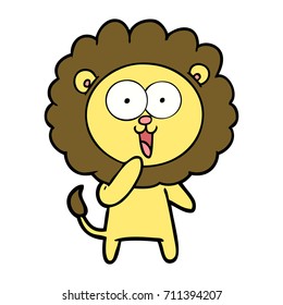happy cartoon lion