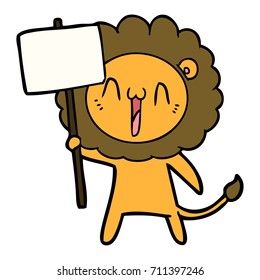 happy cartoon lion
