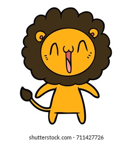 león de caricatura feliz