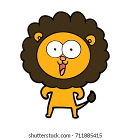happy cartoon lion