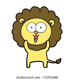 happy cartoon lion