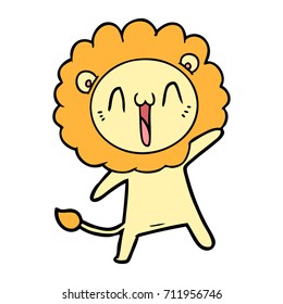 happy cartoon lion